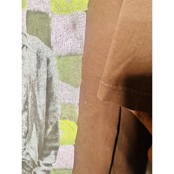 DAYDREAMER Women's Chocolate Brown Kurt Cobain Checkered Top T-Shirt One Size - Picture 7 of 9